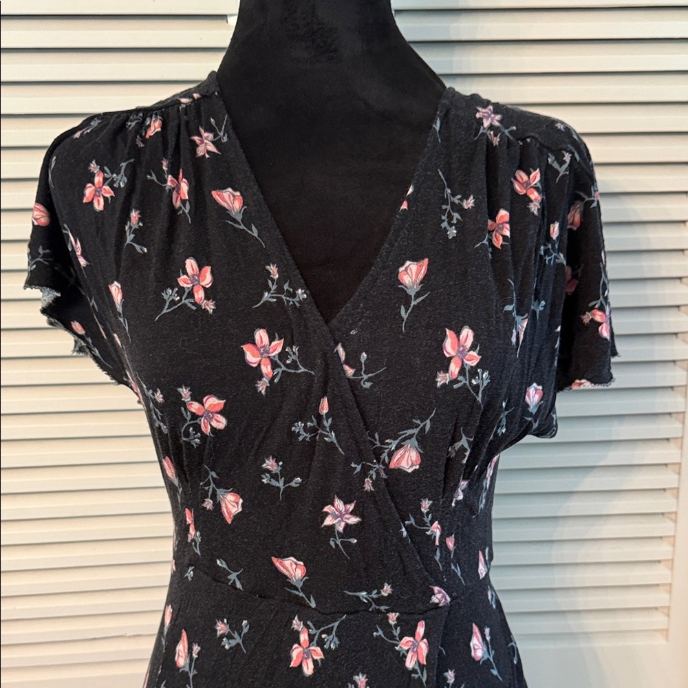 American Rag Black Maxi Dress with Pink Floral Print - Picture 3 of 5